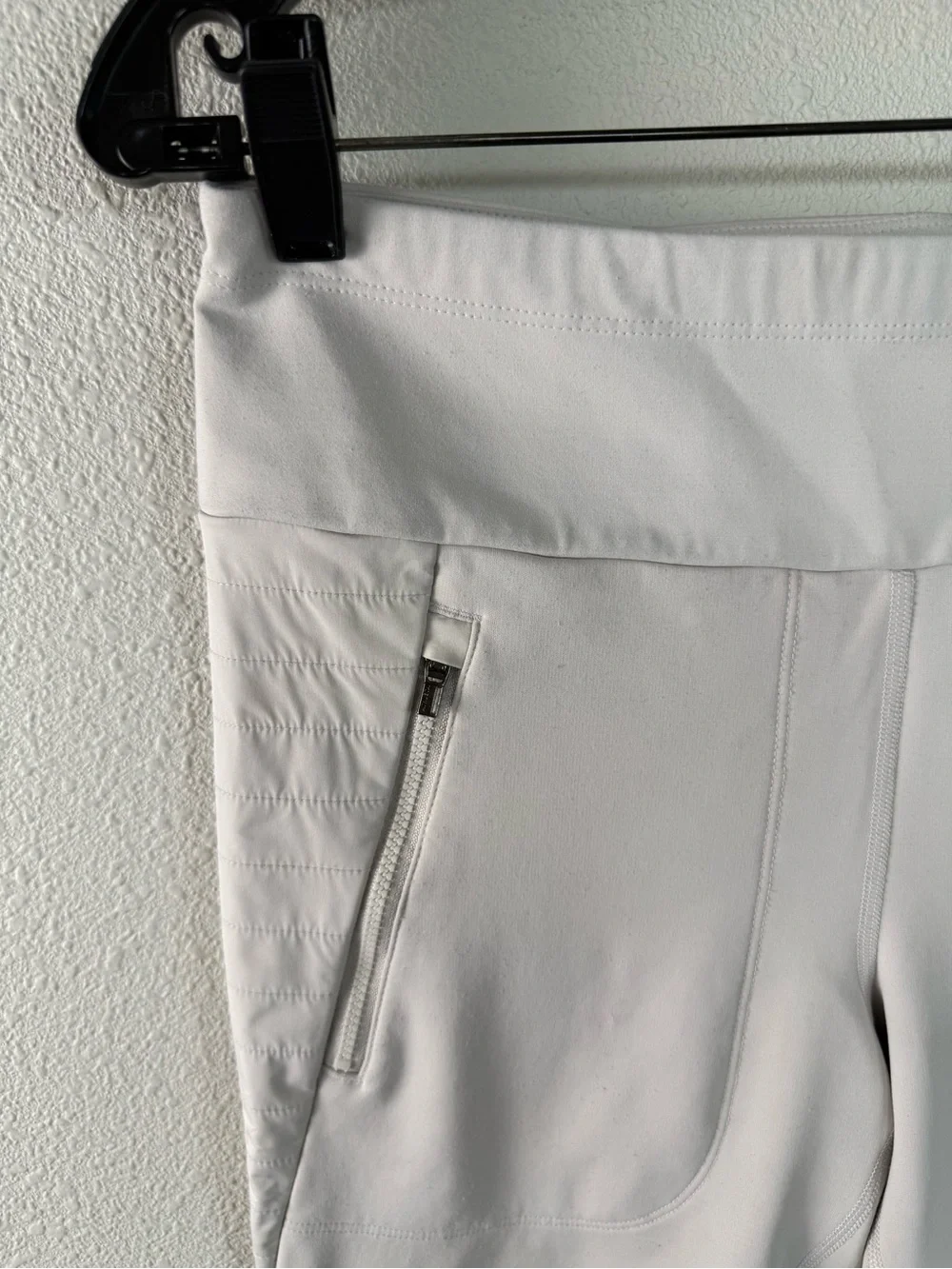 Athleta Peak Hybrid Fleece Tight Pant Birch Grey Winter Sport Ski Women’s Medium